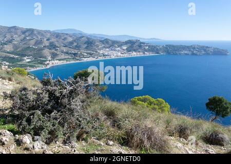 Blick auf La Herradura vom Aussichtspunkt Cerro Gordo Stockfoto