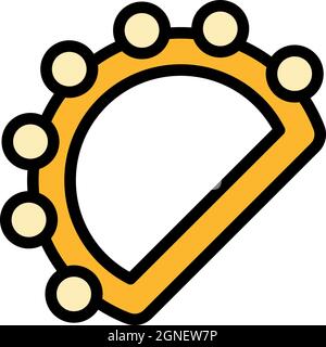 Konzerttambourin-Ikone. Kontur Konzert Tamburin Vektor Symbol Farbe flach isoliert Stock Vektor