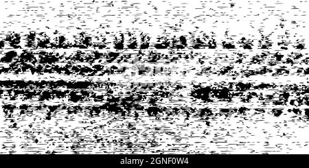 Abstrakter schwarzer Vektor-Reifenpanne. Kratzstruktur mit Staubüberzug. Verschmutztes, spritzgespritztes Designelement. Vektorgrafik. Ideal, um einen grungigen Effekt zu erzielen Stock Vektor
