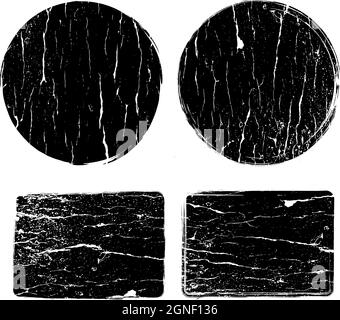 Serie von grunge-Kratzer-Postmarken. Vektorstrukturen für Distress. Leere staubige Formen für Banner, Logo, Insignien, Symbole, Abzeichen, Embleme, Etiketten Stock Vektor