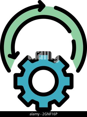 Einstellen des Anpassungssymbols. Kontureinstellung Anpassung Vektor Symbol Farbe flach isoliert Stock Vektor