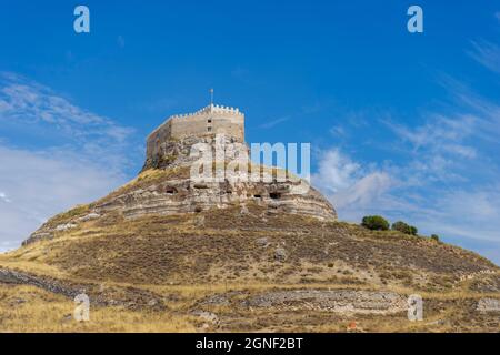 Burg-Festung von Doña Berenguela in Curiel de Duero, Spanien Stockfoto