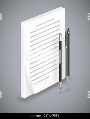 Lineal-Papierstift Stock Vektor