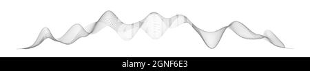 Schallwelle im abstrakten Stil auf weißem Hintergrund. Abstrakte digitale Signalwellenlinie. Vektor Musik Stimme Vibration, Song Wellenform digitales Spektrum Stock Vektor