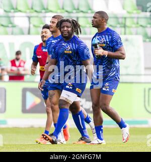 Monigo Stadium, Treviso, Italien, 25. September 2021, Scarra Ntubeni während des Spiels von Benetton Rugby gegen DHL Stormers - United Rugby Championship Stockfoto