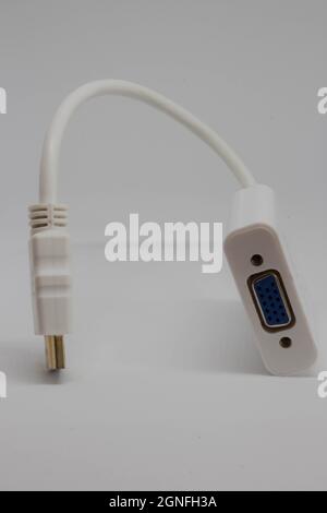 Anschluss für VGA-HDMI-Konverter. Adapter. Monitorkabel Stockfoto