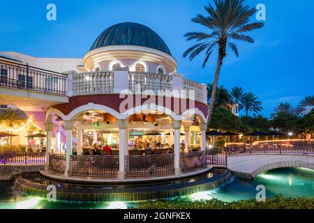 Abend in der Center Bar, Bonita Springs, Florida, USA Stockfoto