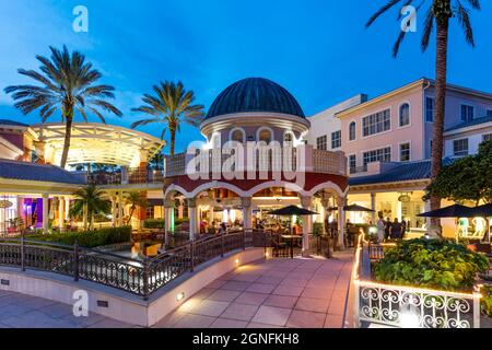 Abend in der Center Bar, Bonita Springs, Florida, USA Stockfoto