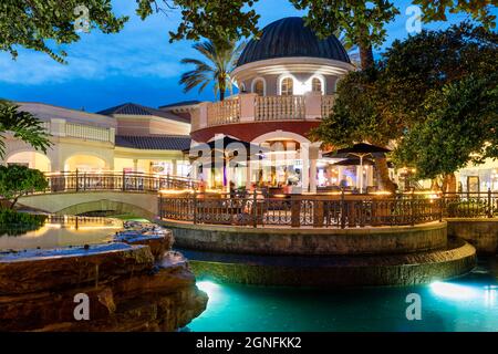 Abend in der Center Bar, Bonita Springs, Florida, USA Stockfoto