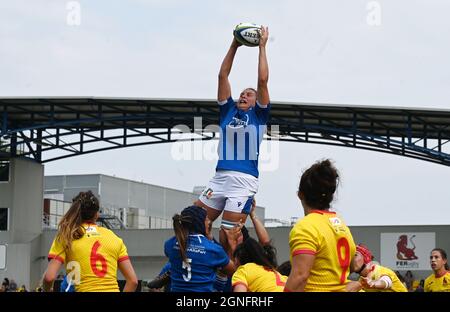 Parma, Italien. September 2021. Valeria Fedrighi (Italien) während der Rugby-Weltmeisterschaft der Frauen 2022 Qualifiers - Italien gegen Spanien, Weltmeisterschaft in Parma, Italien, September 25 2021 Quelle: Independent Photo Agency/Alamy Live News Stockfoto