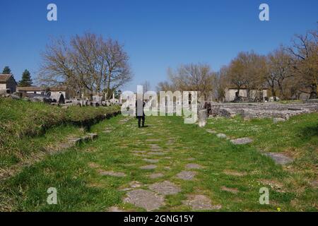 Sepino - Molise - Italien - Archäologische Stätte von Altilia: Eine touristische Fotos der antiken Überreste Stockfoto