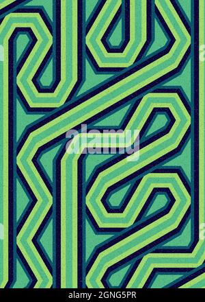 Computer-generierte Hexagon Tile Verbindung Kunst Hintergrund Design Illustration Stock Vektor