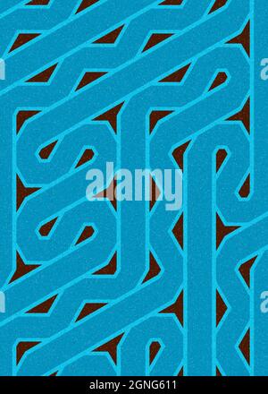 Computer-generierte Hexagon Tile Verbindung Kunst Hintergrund Design Illustration Stock Vektor