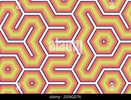 Computer-generierte Hexagon Tile Verbindung Kunst Hintergrund Design Illustration Stock Vektor
