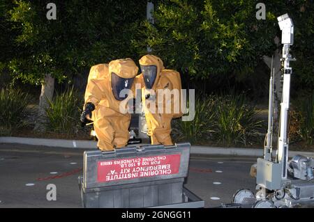 SDFD-Schulung zur Gefahrenablösung für Chlorine-Leckage Stockfoto