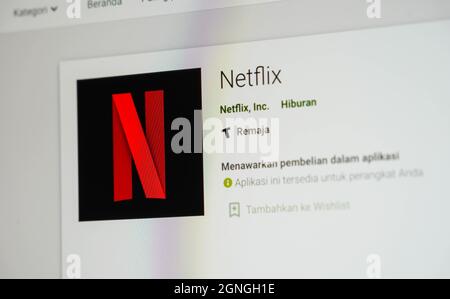 Jakarta, Indonesien-17. September 2021: Netflix Mobile Apps Website auf dem Bildschirm am 17. September 2021. In Jakarta Indonesien. Stockfoto