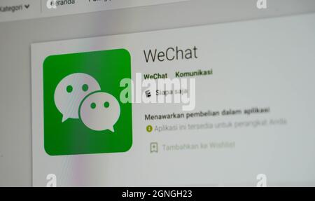 Jakarta, Indonesien-17. September 2021: WeChat mobile Apps Website auf dem Bildschirm am 17. September 2021. In Jakarta Indonesien. Stockfoto