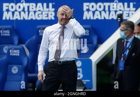 Leicester, England, 25. September 2021. Sean Dyche-Manager von Burnley während des Spiels der Premier League im King Power Stadium, Leicester. Bildnachweis sollte lauten: Darren Staples / Sportimage Stockfoto