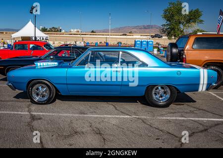 Reno, NV - 4. August 2021: 1968 Dodge Hemi Dart Hardtop Coupe auf einer lokalen Automobilausstellung. Stockfoto