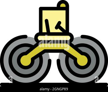 Symbol für Straßenwalze. Kontur Oberfläche Straße Roller Vektor-Symbol Farbe flach isoliert Stock Vektor