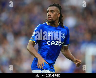 Goodison Park, Liverpool, Großbritannien. September 2021. Premier League Football, Everton gegen Norwich; Alex Iwobi von Everton Credit: Action Plus Sports/Alamy Live News Stockfoto