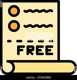 Symbol für Duty-Free-Rechnung. Umriss Duty Free Rechnung Papier Vektor Symbol Farbe flach isoliert Stock Vektor