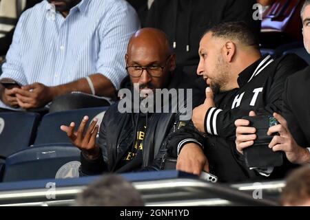 Paris, Frankreich. September 2021. Nicolas Anelka - PSG gegen Montpellier im Parc des Princes, Paris, Frankreich, am 25. September 2021. 25/09/2021-Paris, FRANKREICH. Quelle: SIPA USA/Alamy Live News Stockfoto