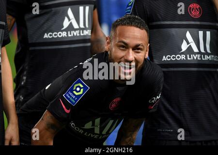 Paris, Frankreich. September 2021. Neymar - PSG gegen Montpellier im Parc des Princes, Paris, Frankreich, am 25. September 2021. 25/09/2021-Paris, FRANKREICH. Quelle: SIPA USA/Alamy Live News Stockfoto