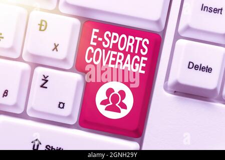 Inspiration zeigt Schild E Sports Abdeckung. Internet-Konzept Berichterstattung live auf neuesten Sportwettbewerb Broadcasting beheben Internet-Probleme Konzept Stockfoto