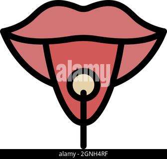 Symbol für Logopädin. Umriss Logopädin Vektor-Symbol Farbe flach isoliert Stock Vektor