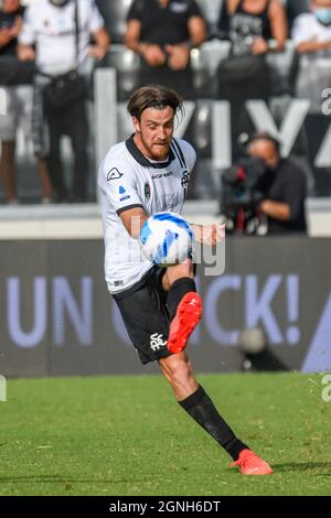 La Spezia, Italien. September 2021. Simone Bastoni (Spezia) während Spezia Calcio vs AC Mailand, Italienische Fußballserie Ein Spiel in La Spezia, Italien, September 25 2021 Kredit: Unabhängige Fotoagentur/Alamy Live Nachrichten Stockfoto