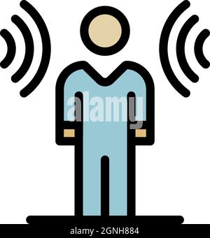 Symbol für die Sitzung des Sprechtherapeuten. Kontur Logopädie Sitzung Vektor Symbol Farbe flach isoliert Stock Vektor