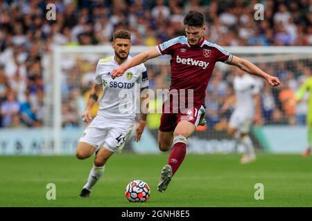 Leeds, Großbritannien. September 2021. Declan Rcy #41 von West Ham United auf den Angriff in Leeds, Vereinigtes Königreich am 9/25/2021. (Foto von James Heaton/News Images/Sipa USA) Quelle: SIPA USA/Alamy Live News Stockfoto