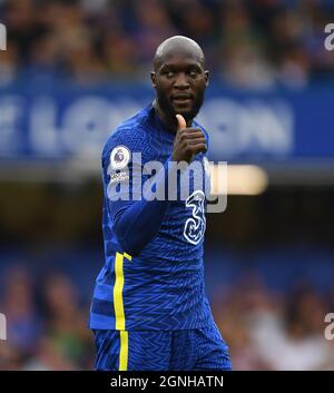 London, Großbritannien. 25. September 2021 - Chelsea gegen Manchester City - die Premier League - Stamford Bridge Romelu Lukaku Bildnachweis: © Mark Pain / Alamy Live News Stockfoto