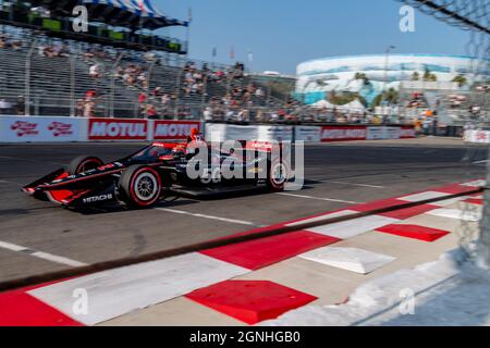 Long Beach, Kalifornien, USA. September 2021. WILL POWER (12) aus Toowoomba, Australien, übt sich für den Acura Grand Prix von Long Beach in den Straßen von Long Beach in Long Beach, Kalifornien. (Bild: © Eddie Hurskin Grindstone Media/ASP über ZUMA Press Wire) Stockfoto