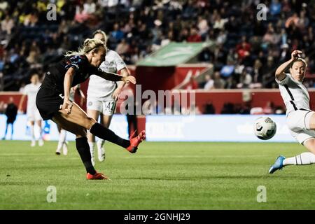 Bridgeview, Usa. September 2021. Rachel Hill #5, Chicago Red Stars in Aktion während des Spiels am 25. September im Seat Geek Stadium Credit: SPP Sport Press Foto. /Alamy Live News Stockfoto