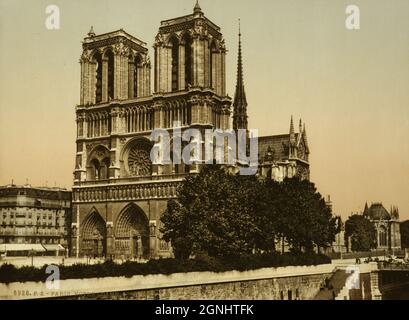 Kathedrale Notre Dame in Paris, Frankreich ca. 1890 Stockfoto