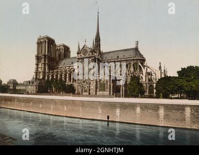 Kathedrale Notre Dame in Paris, Frankreich ca. 1890-1900 Stockfoto