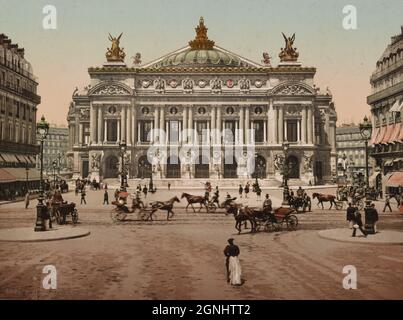 Das Opernhaus oder die Opera Garnier in Paris, Frankreich um 1890-1990 Stockfoto