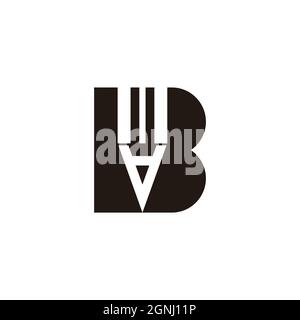 Buchstabe b Bleistift schreibt Symbol Logo Vektor geometrisches Konzept Stock Vektor