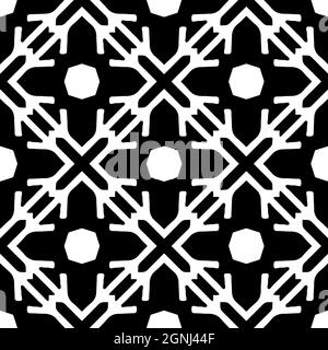 Hintergrund mit Blumenmuster. Wiederholendes geometrisches Muster aus gestreiften Elementen. Schwarzes Muster. Stock Vektor