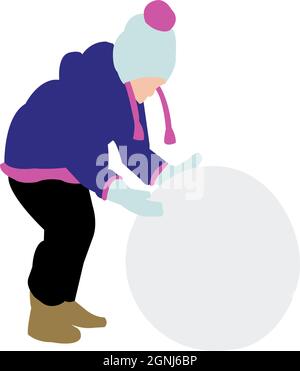 Silhouette Kinder ( spielen im Schnee ) Vektor-Illustration Stock Vektor