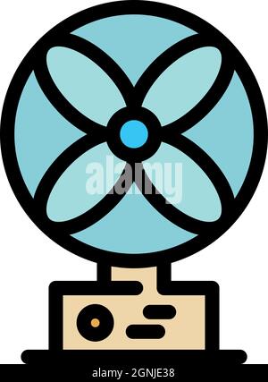 Symbol für den Tabellenlüfter. Konturtabelle, Lüfter, Vektorsymbol, Farbe flach isoliert Stock Vektor
