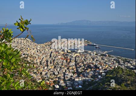 Blick auf Kavala in Griechenland aus einer Sicht Stockfoto