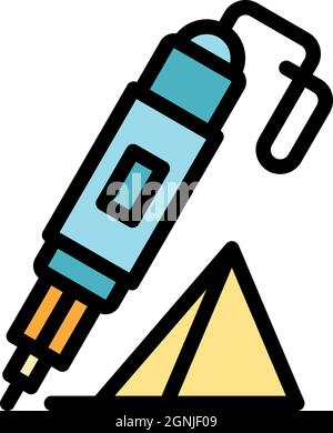 3D-Modellierstift-Symbol. Kontur 3d-Modellierung Stift Vektor Symbol Farbe flach isoliert Stock Vektor