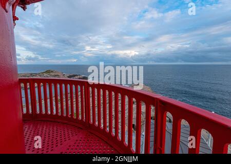 Lindesnes, Norwegen - August 08 2021: Blick über das Meer vom Leuchtturm von Lindesnes Stockfoto