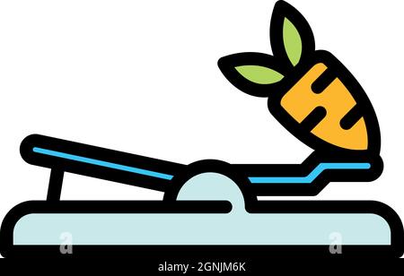 Symbol für die Kaninchentierfalle. Kontur Kaninchen Tier Trap Vektor Symbol Farbe flach isoliert Stock Vektor