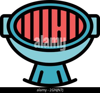 Symbol für BBQ-Brazier. Umriss bbq Brazier Vektor Symbol Farbe flach isoliert Stock Vektor