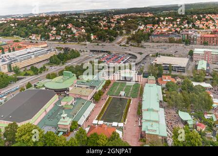 Göteborg, Schweden - 29 2008. Juni: Blick über Liseberg, Stora Scenen und St. Sigfrids Plan Stockfoto