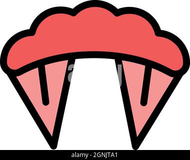 Symbol für Fallschirmjäger. Kontur Fallschirmjäger Vektor Symbol Farbe flach isoliert Stock Vektor